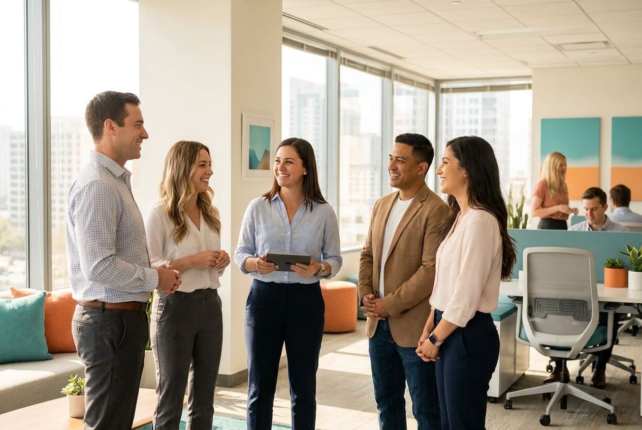 VoxConnectUC IT professionals collaborating in a modern San Diego office